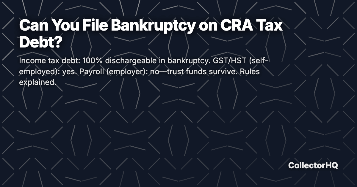 Can You File Bankruptcy on CRA Tax Debt?