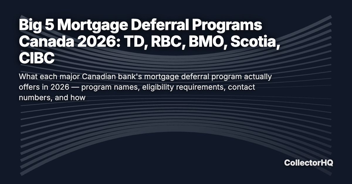 Big 5 Mortgage Deferral Programs Canada 2026: TD, RBC, BMO, Scotia, CIBC