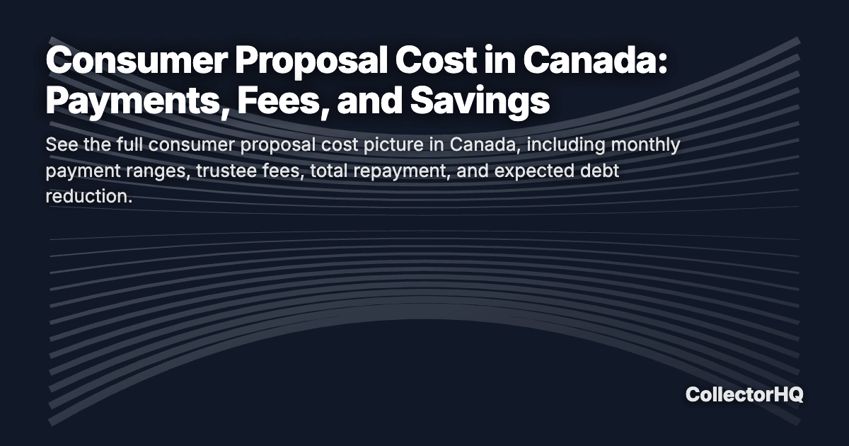 Consumer Proposal Cost in Canada: Payments, Fees, and Savings