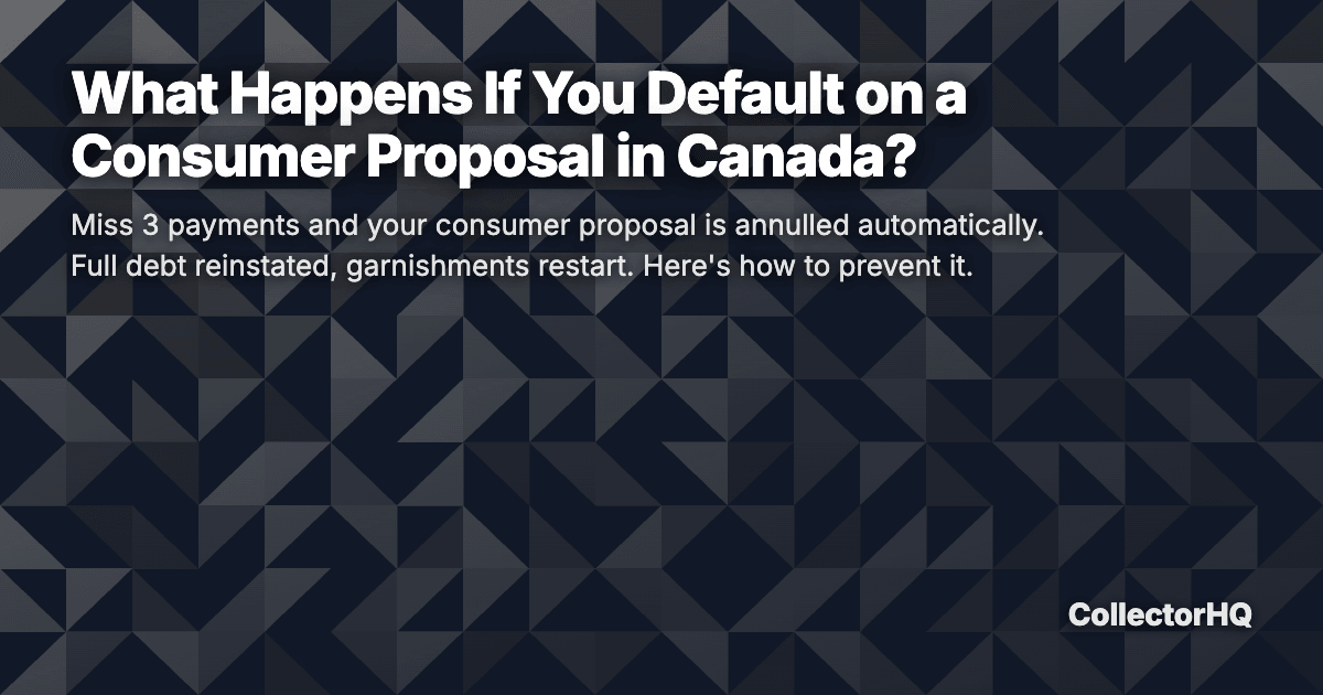 What Happens If You Default on a Consumer Proposal in Canada?