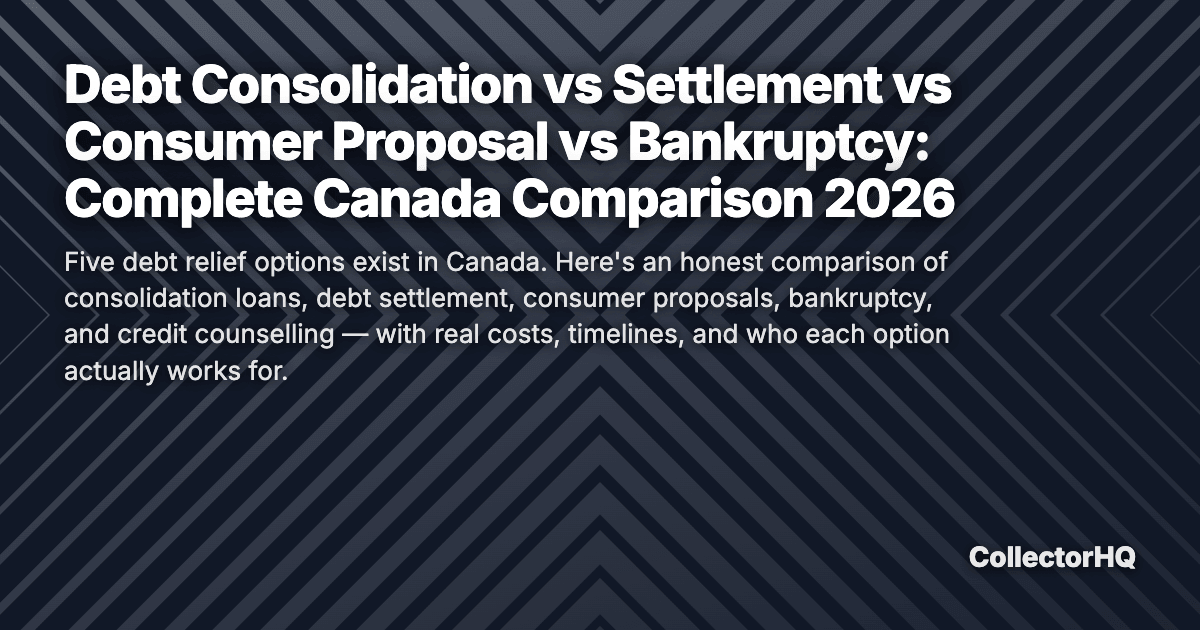 Debt Consolidation vs Settlement vs Consumer Proposal vs Bankruptcy: Complete Canada Comparison 2026