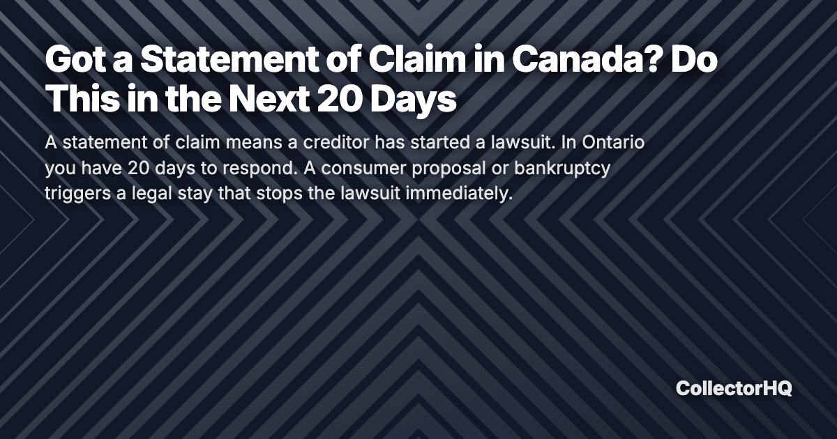 Got a Statement of Claim in Canada? Do This in the Next 20 Days