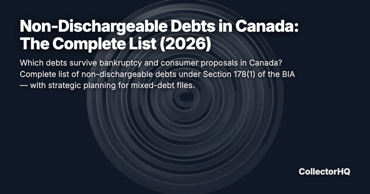 Non-Dischargeable Debts in Canada: The Complete List (2026)